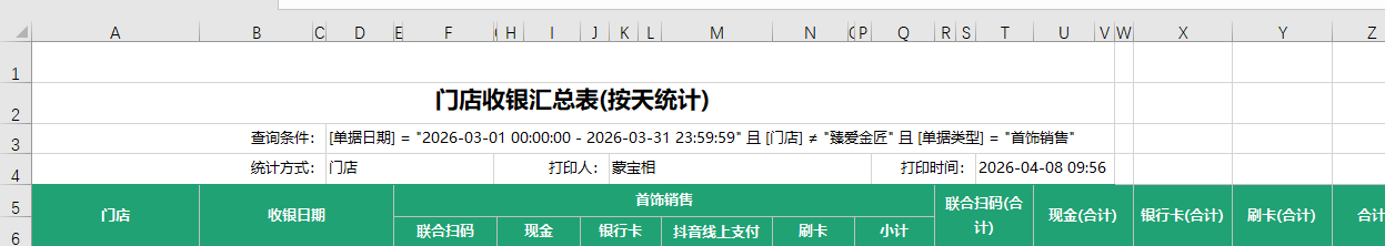 业务系统导出的原始表格