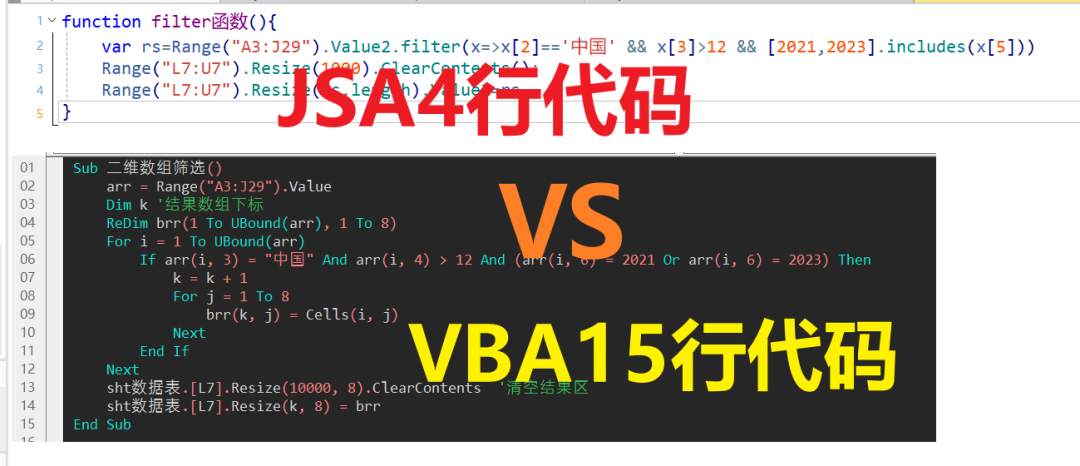 吹爆wps JSA对比VBA 15行代码变4行完成插图