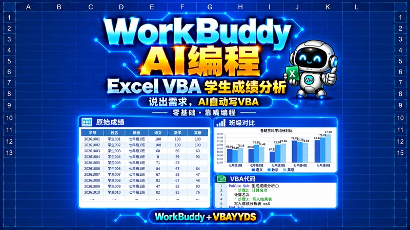 用 WorkBuddy 编写 VBA 完成学生成绩分析