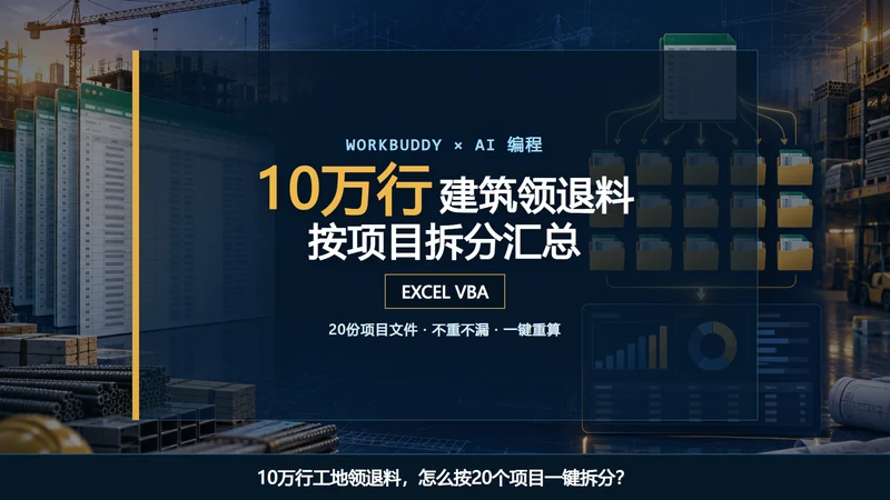 10 万行建筑领退料
按项目拆分与汇总插图 10 万行建筑领退料
按项目拆分与汇总