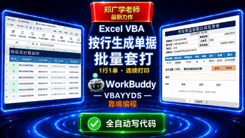 VBA-0062-按行数据生成单据批量套打-图文教程