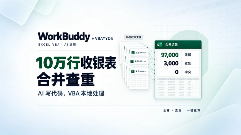 VBA-0083-十万行商超收银文件合并与查重插图 VBA-0083-十万行商超收银文件合并与查重