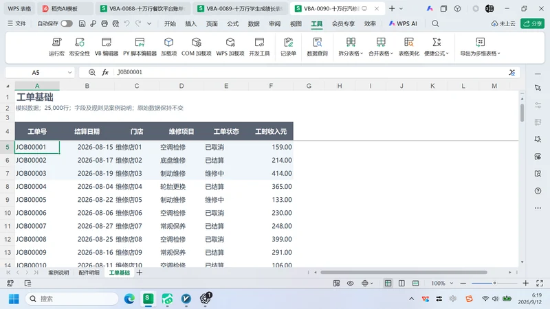 10万行汽修配件耗用
与工单关联分析